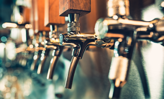 Beer taps in a pub